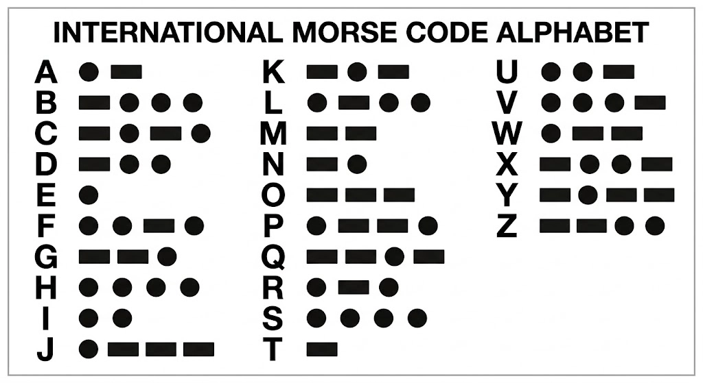 Morse Code Alphabet A to Z